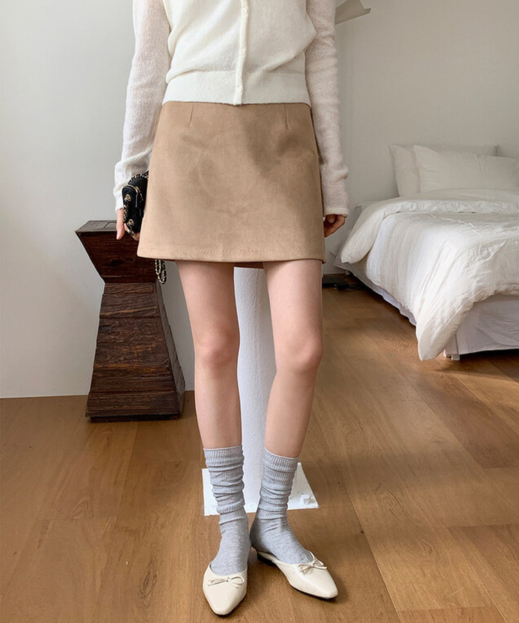 スエードミニスカート CAMEL BEIGE