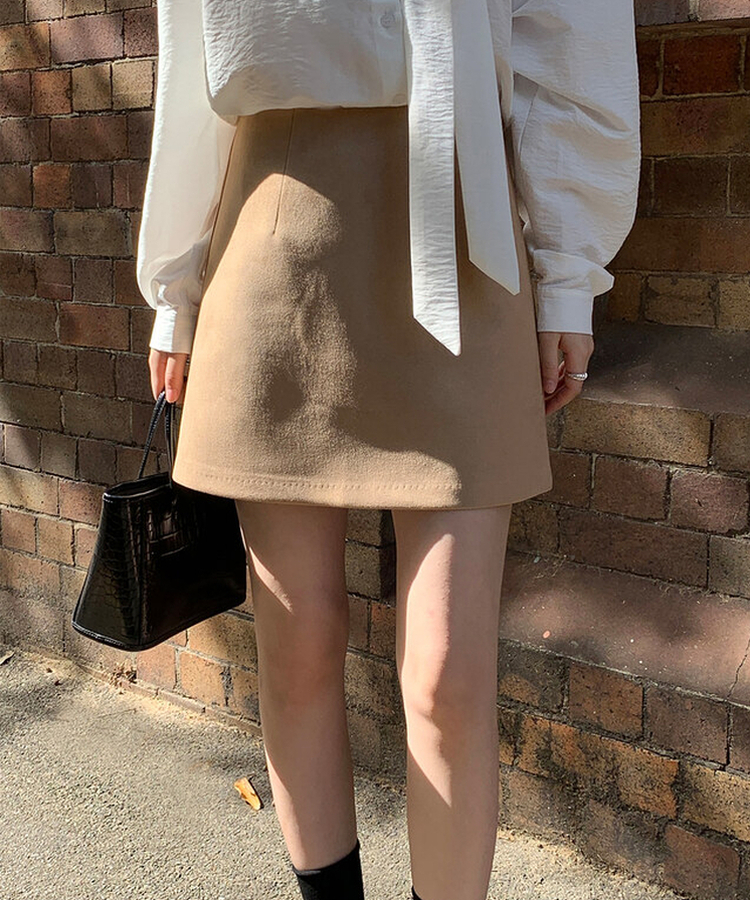 スエードミニスカート CAMEL BEIGE