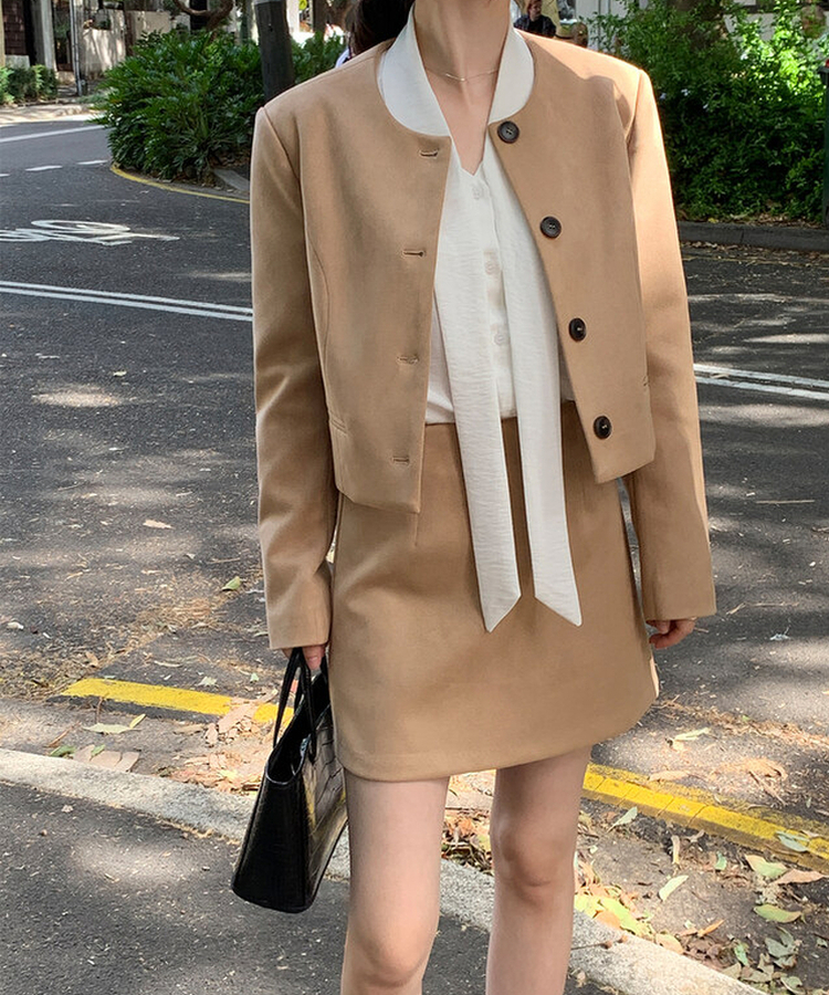 スエードミニスカート CAMEL BEIGE