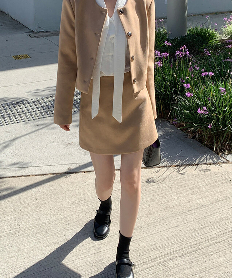 スエードミニスカート CAMEL BEIGE