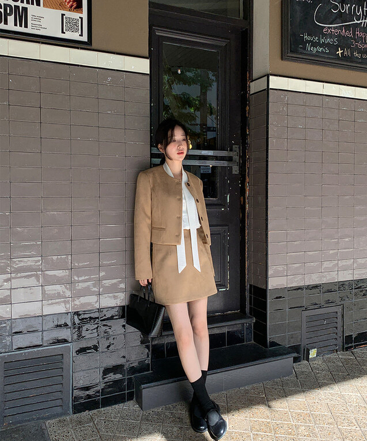 スエードミニスカート CAMEL BEIGE