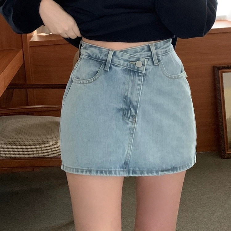 アンバランスデニムスカート LIGHT DENIM