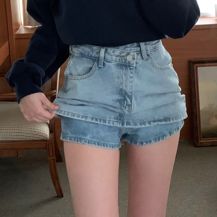 アンバランスデニムスカート LIGHT DENIM