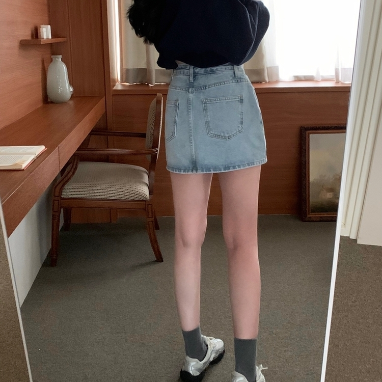 アンバランスデニムスカート LIGHT DENIM