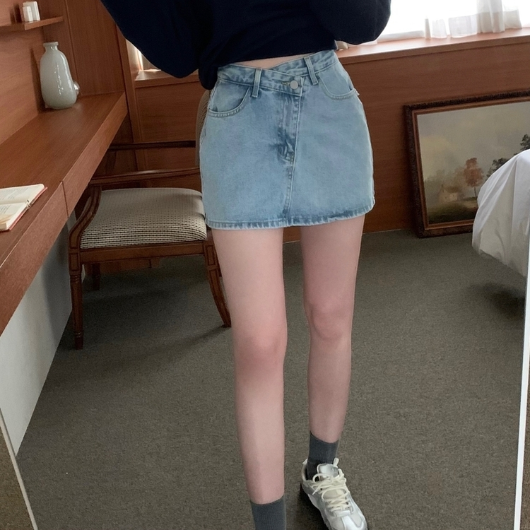 アンバランスデニムスカート LIGHT DENIM
