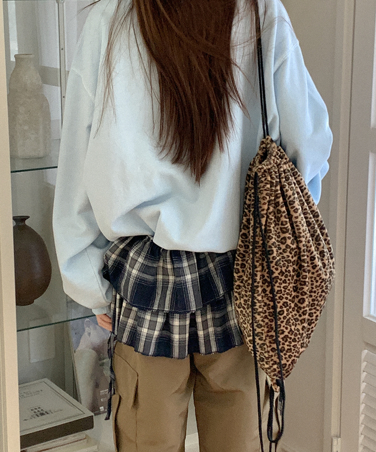 ローズチェックレイヤードスカート NAVY