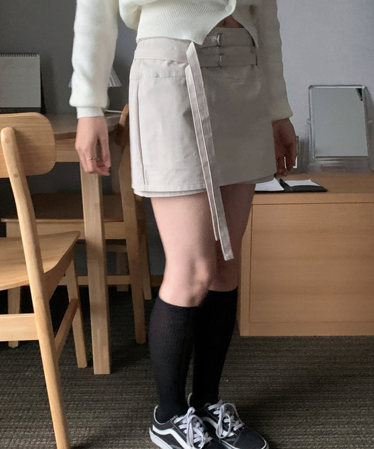 ルトコットンHラインミニスカート BEIGE