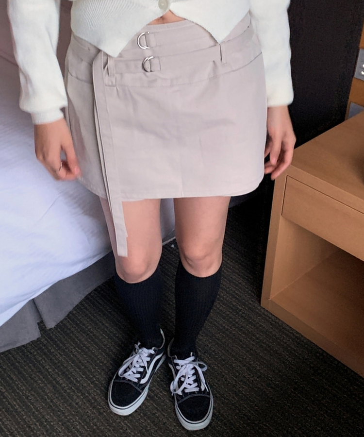 ルトコットンHラインミニスカート BEIGE