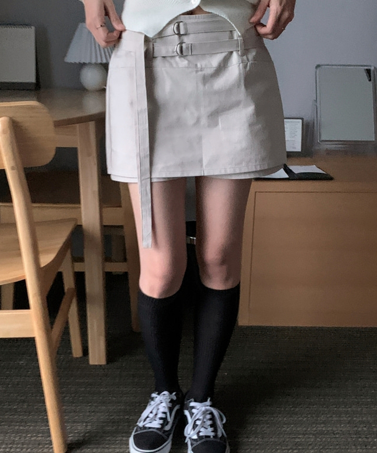 ルトコットンHラインミニスカート BEIGE