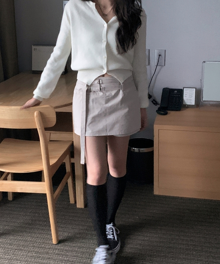 ルトコットンHラインミニスカート BEIGE