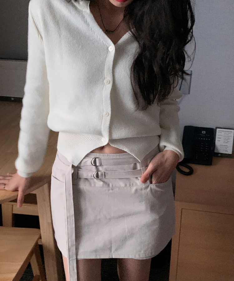 ルトコットンHラインミニスカート BEIGE