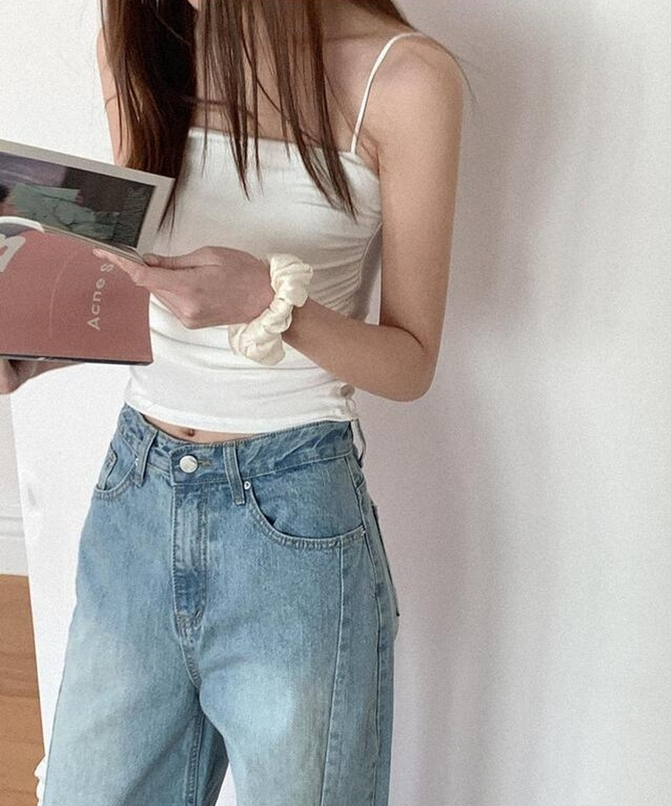 【カップ付き】シャーリングスリーブレス(6color) IVORY