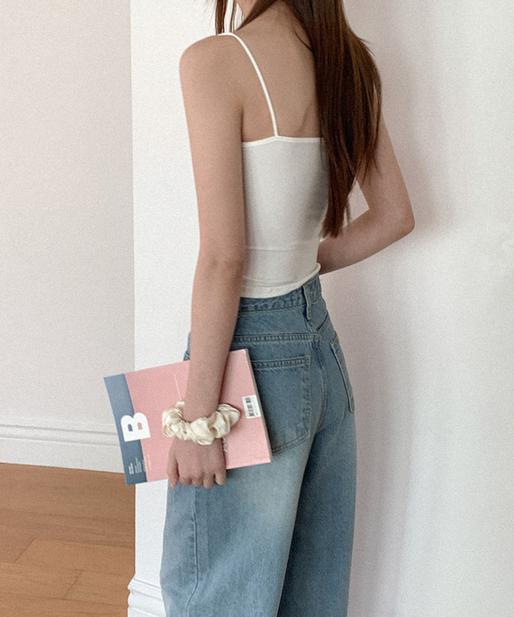 【カップ付き】シャーリングスリーブレス(6color) IVORY