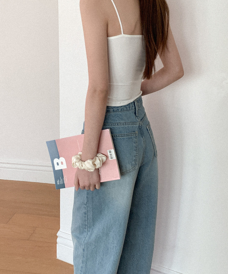 ワイドスリットデニムパンツ LIGHT DENIM