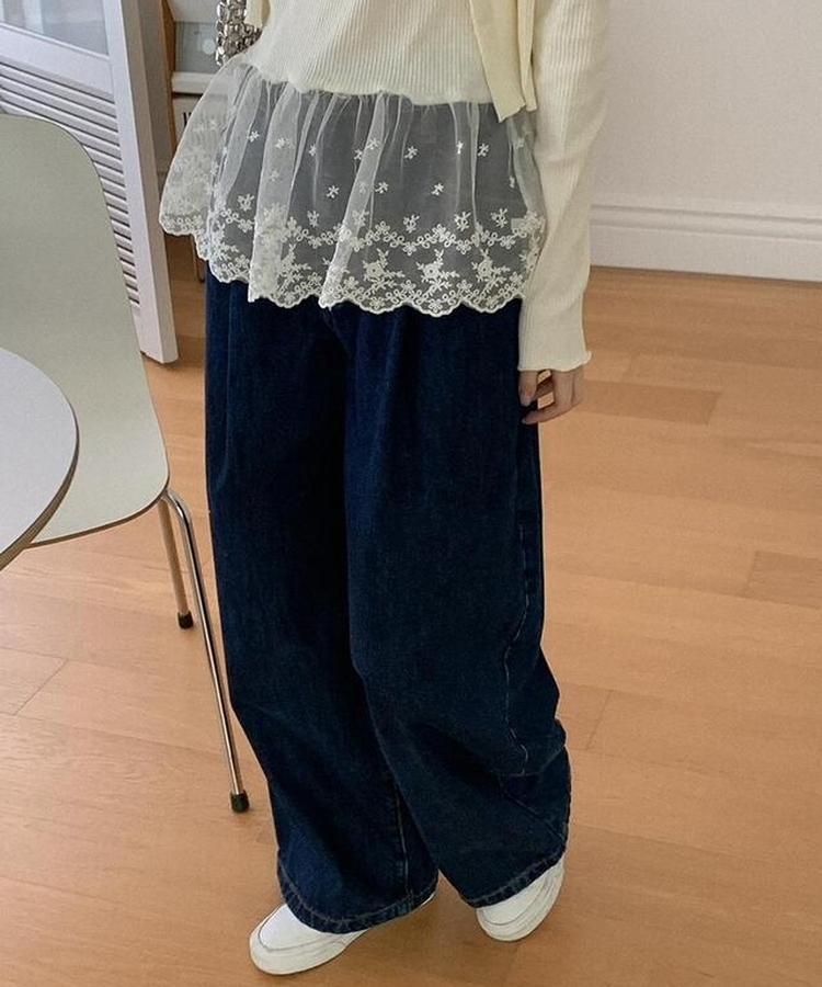 ワイドバルーンデニムパンツ DARK DENIM