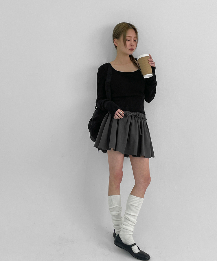 フレアミニスカートパンツ GREY
