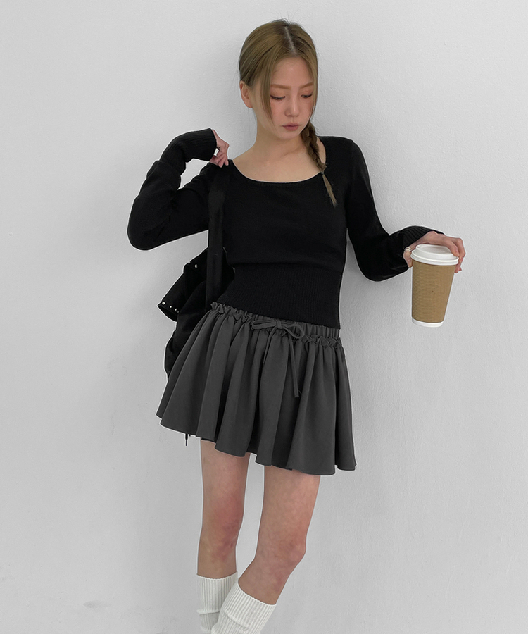 フレアミニスカートパンツ GREY