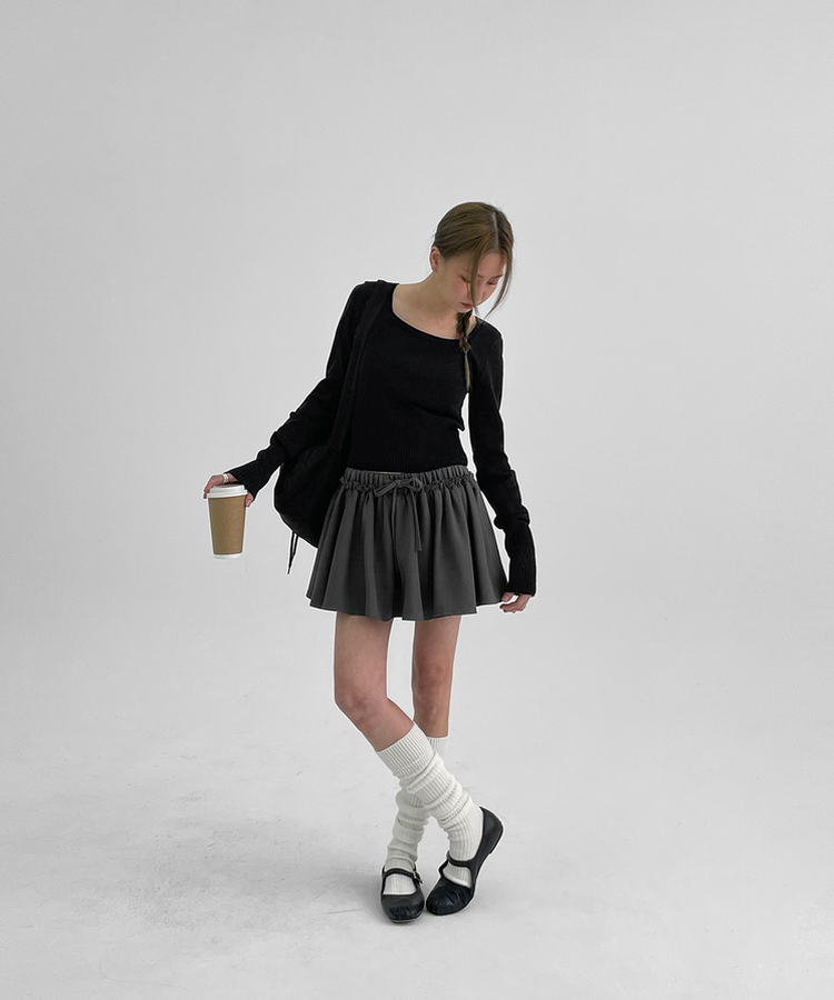 フレアミニスカートパンツ GREY