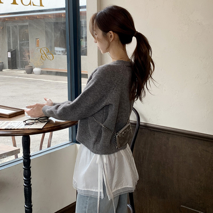 (レイヤードアイテム/ラブリームード♥) ルエラ レース シフォン ストラップ ミニスカート IVORY