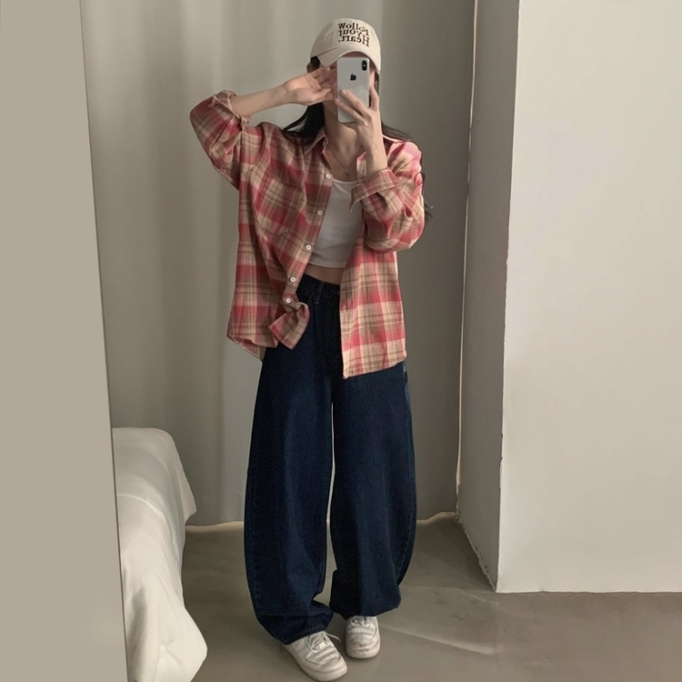 ステッチポイントワイドデニムパンツ DARK DENIM