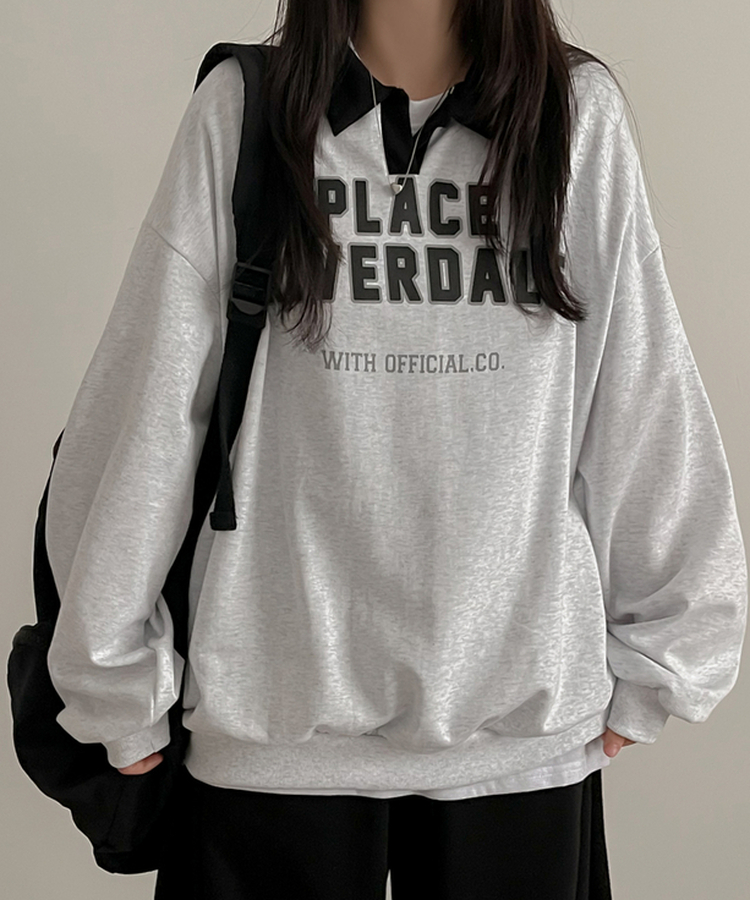 プレイスカラートレーナー WHITE MELANGE