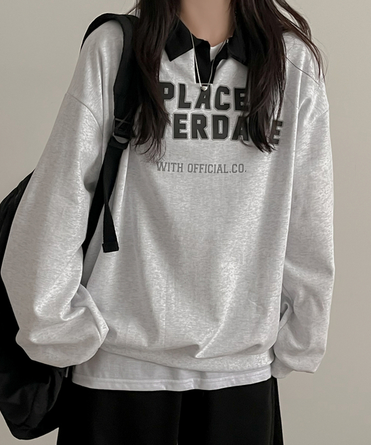 プレイスカラートレーナー WHITE MELANGE