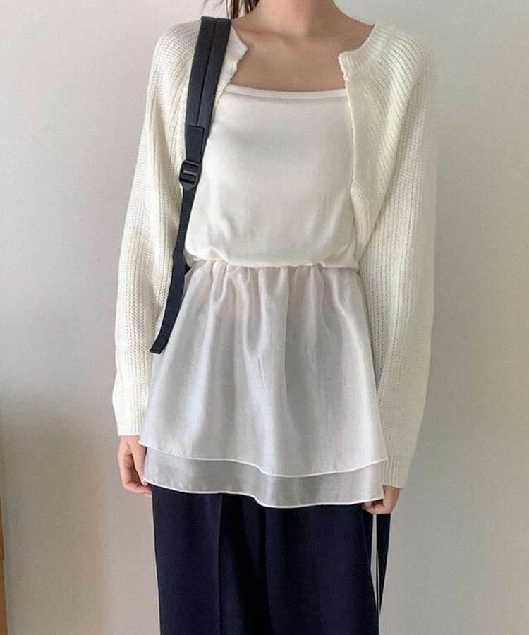 プアリーニットボレロカーディガン(6color) IVORY