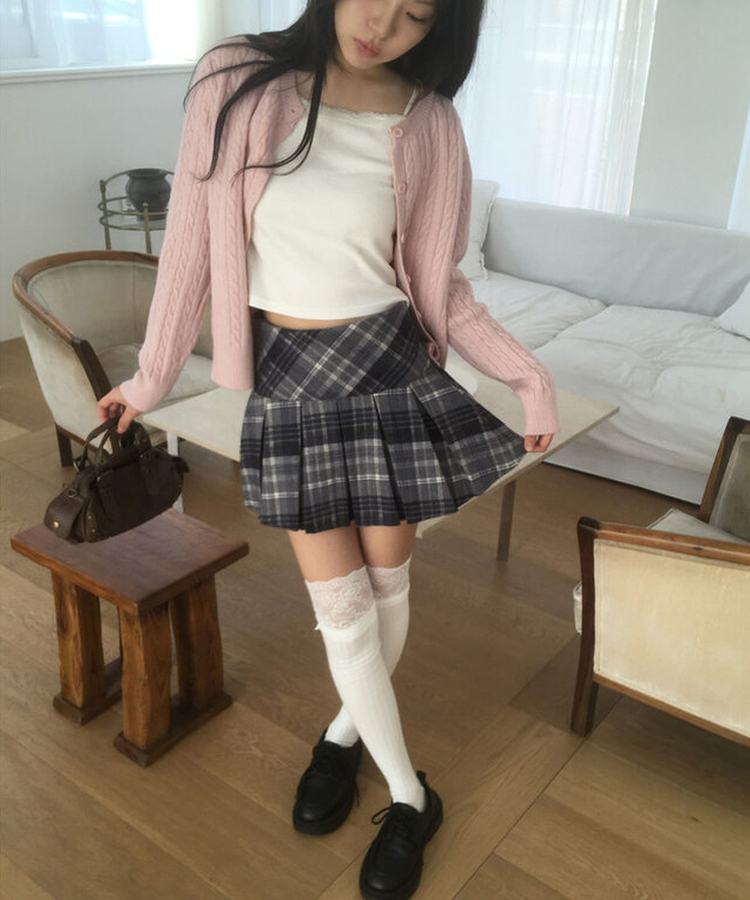 ケーブルニットカーディガン(9color) PINK