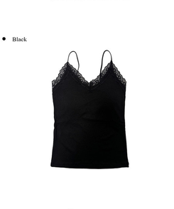【カップ付き】レースレイヤードキャミソール