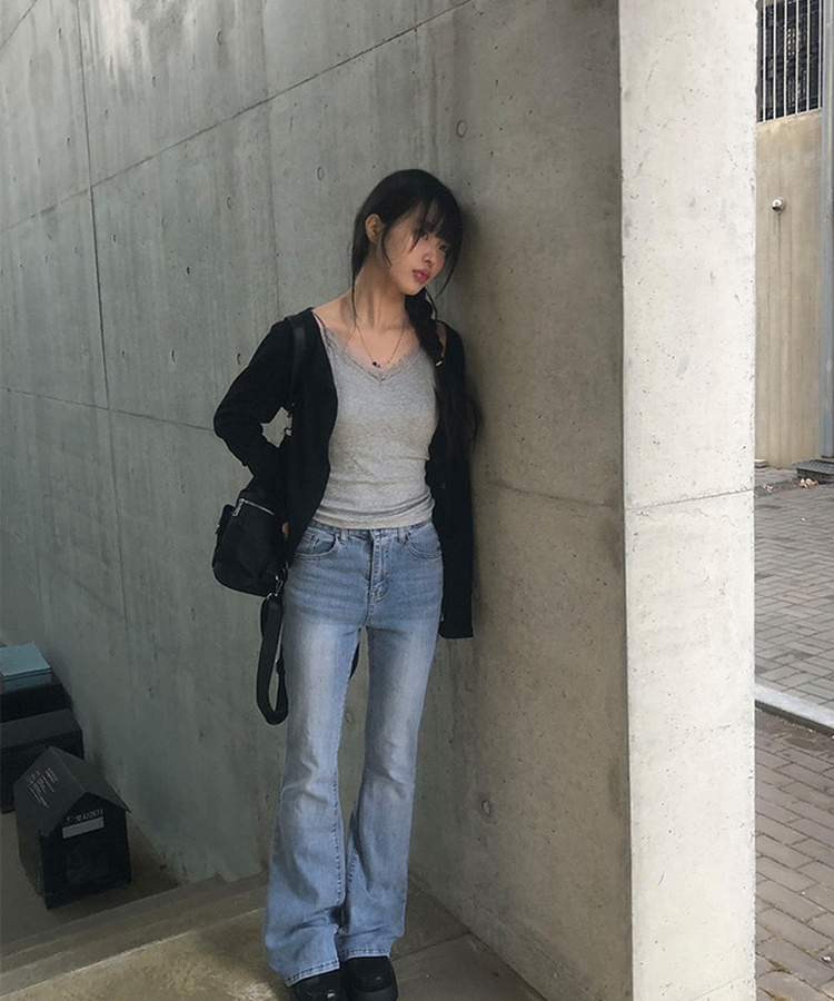 【カップ付き】レースレイヤードキャミソール GREY