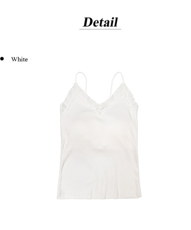 【カップ付き】レースレイヤードキャミソール