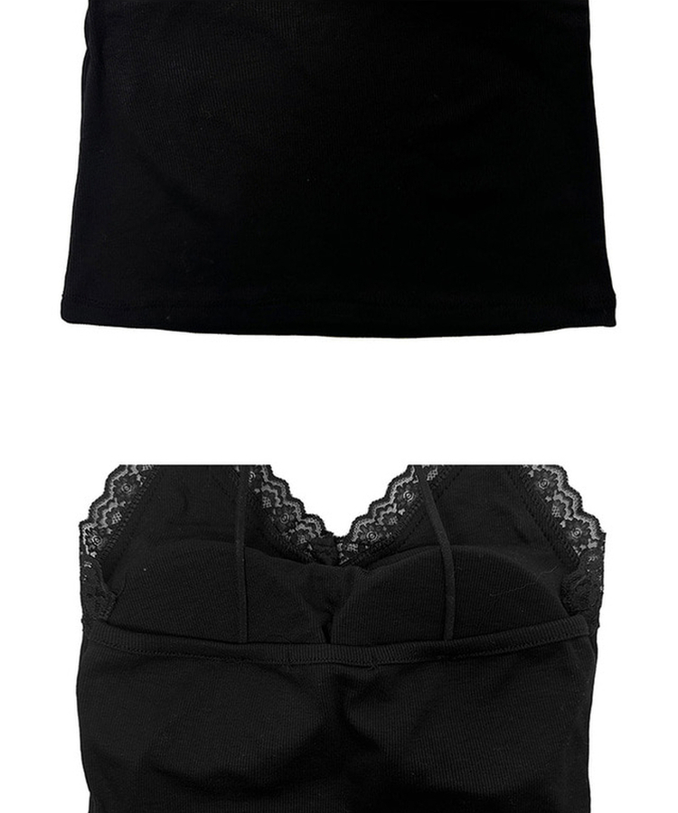 【カップ付き】レースレイヤードキャミソール