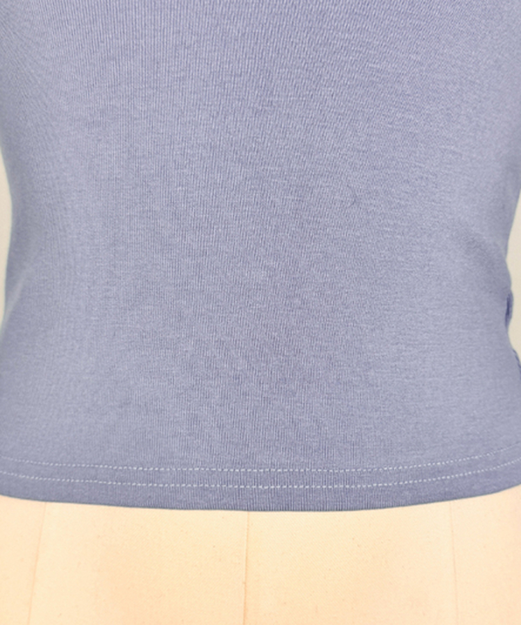 Vネックシャツスリットレイヤード長袖Tシャツ