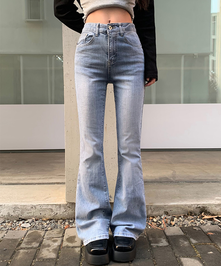 ポケットブーツカットウォッシングデニムパンツ LIGHT BLUE