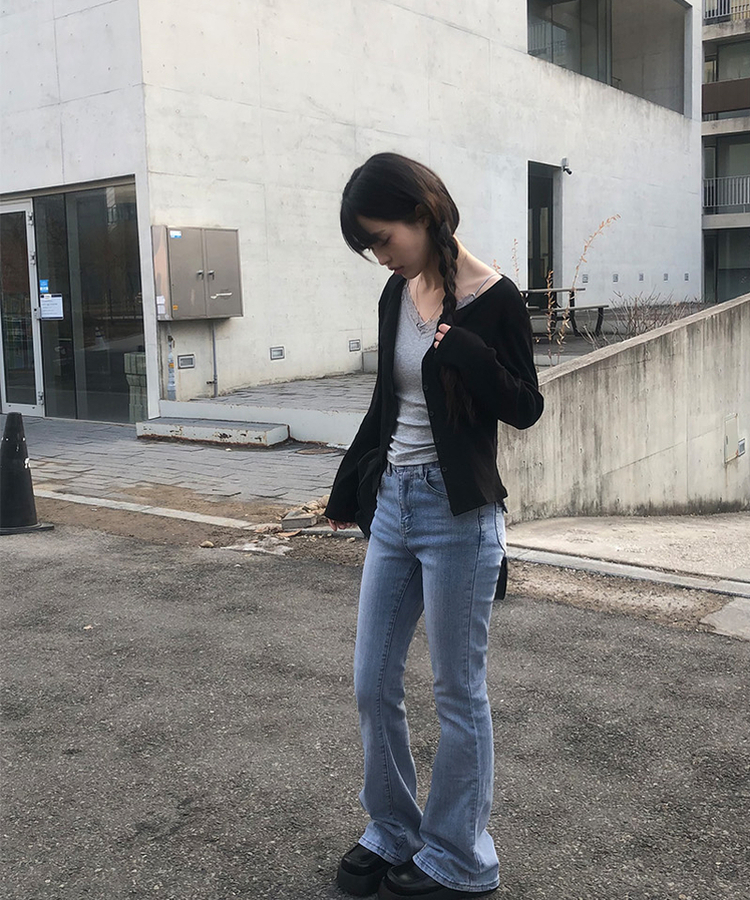 ポケットブーツカットウォッシングデニムパンツ LIGHT BLUE