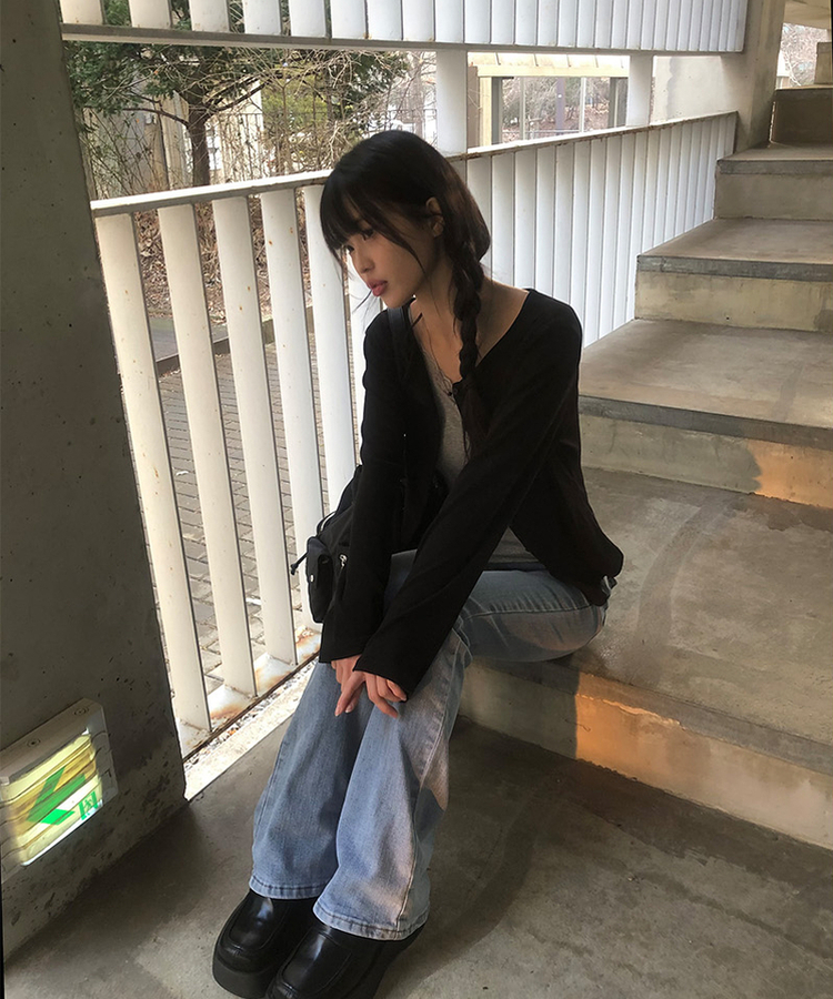 ポケットブーツカットウォッシングデニムパンツ LIGHT BLUE