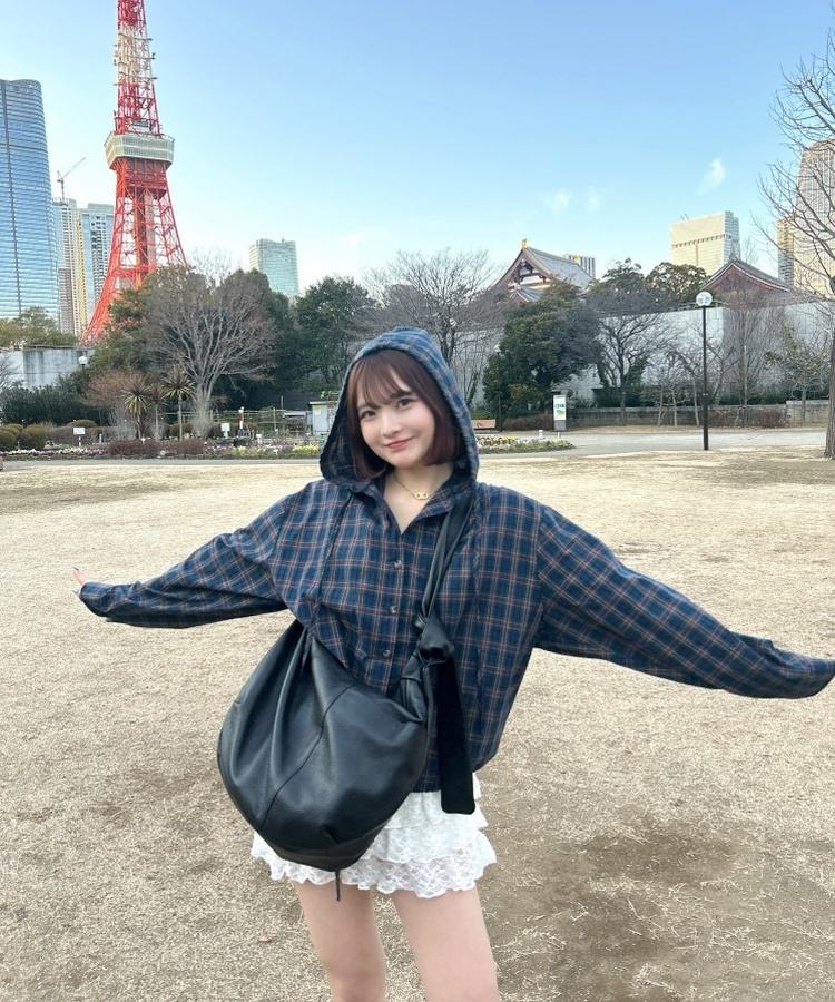 Blue Label フード付きチェックポンチョ Blue Label フード付きチェックポンチョ