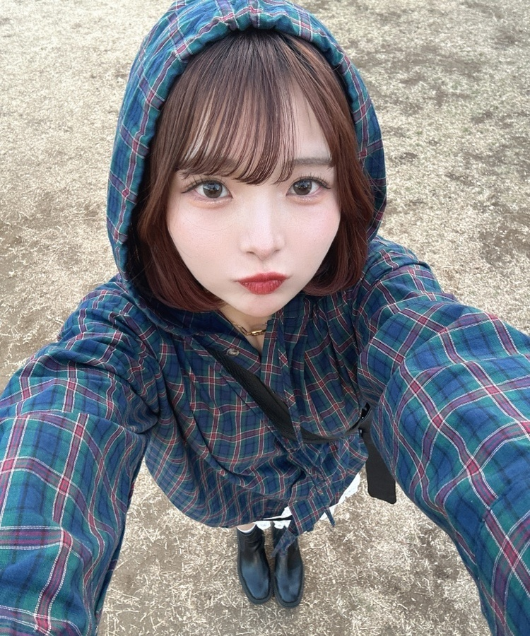 チェックフードクロップシャツ (注文殺到中！)｜フード｜韓国