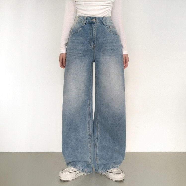 【丈別】ピッカーワイドデニムパンツ(5color) LIGHT DENIM