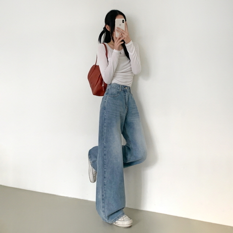 【丈別】ピッカーワイドデニムパンツ(5color) LIGHT DENIM