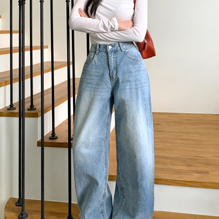 【丈別】ピッカーワイドデニムパンツ(5color) LIGHT DENIM