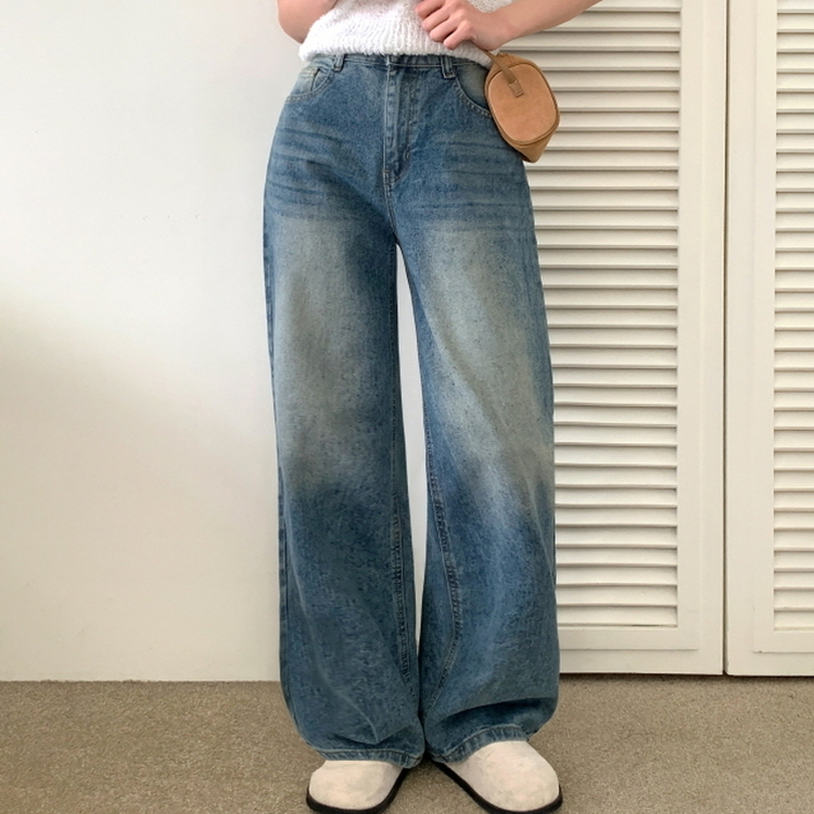 【丈別】ピッカーワイドデニムパンツ(5color) BLUE