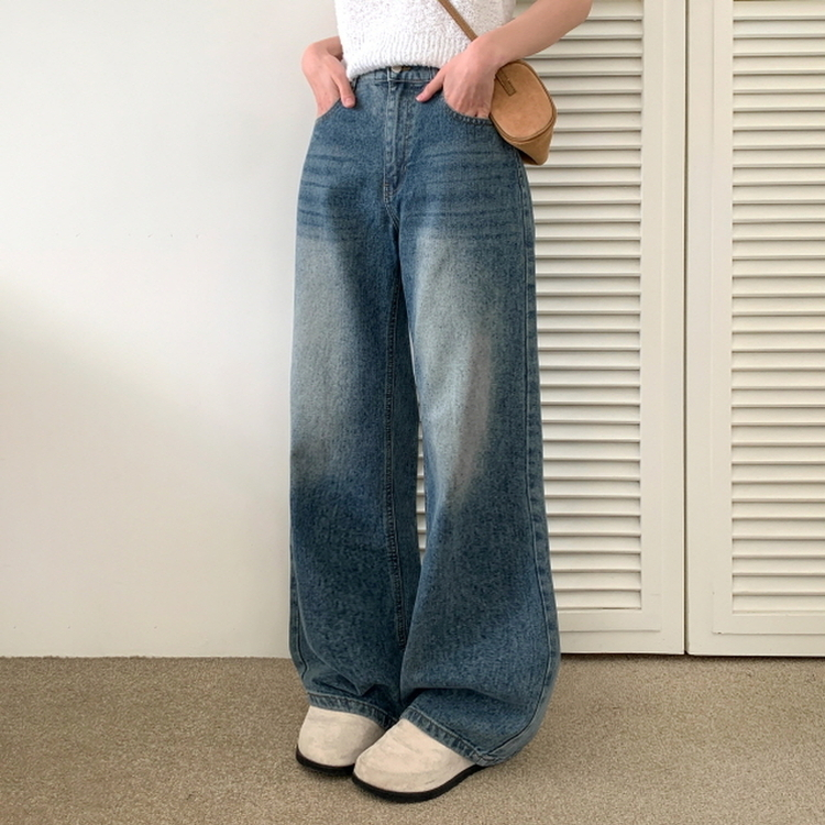 【丈別】ピッカーワイドデニムパンツ(5color) BLUE