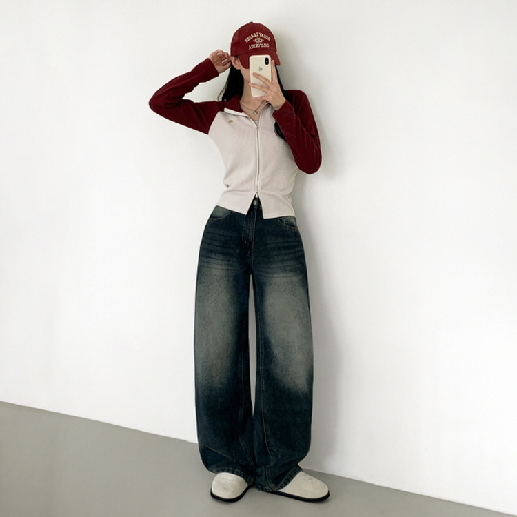 【丈別】ピッカーワイドデニムパンツ(5color) DARK DENIM