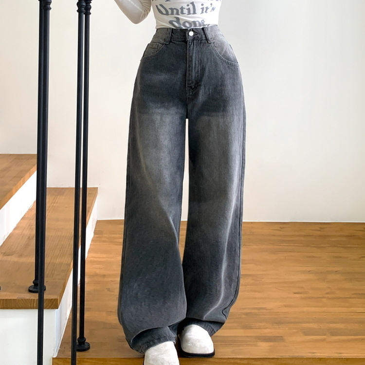 【丈別】ピッカーワイドデニムパンツ(5color) BLACK DENIM