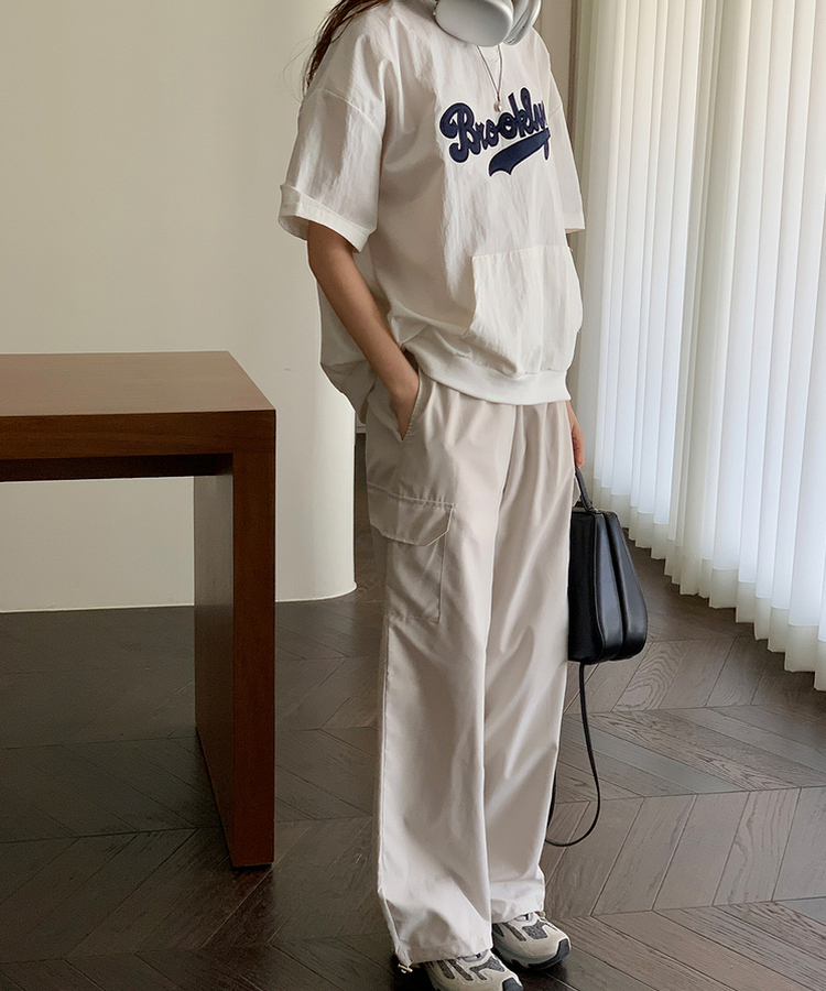 ブルックレタリング半袖Tシャツ WHITE