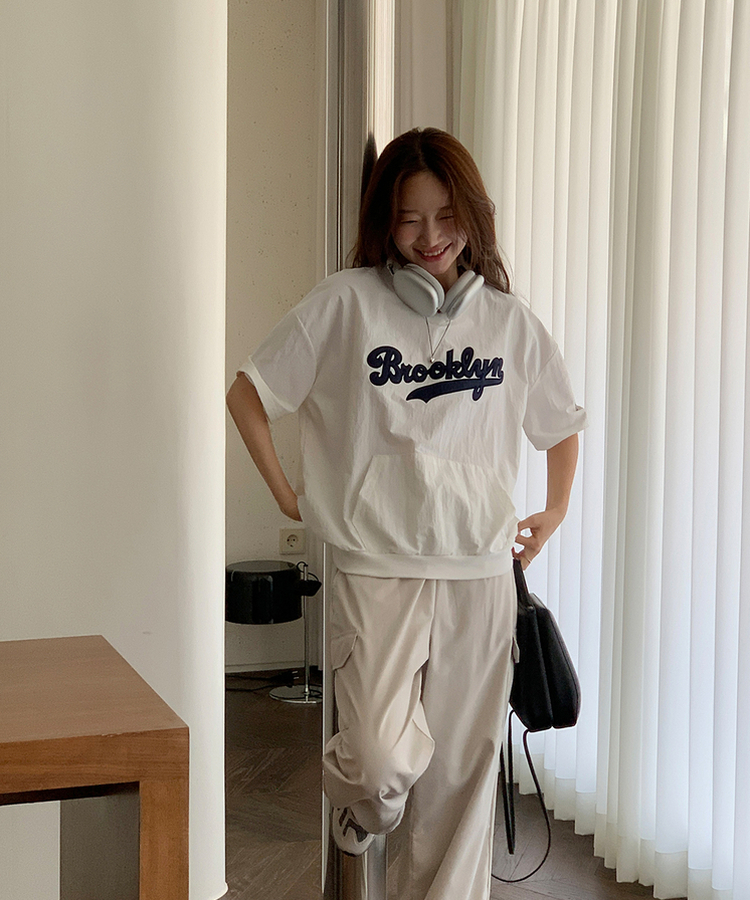 ブルックレタリング半袖Tシャツ WHITE