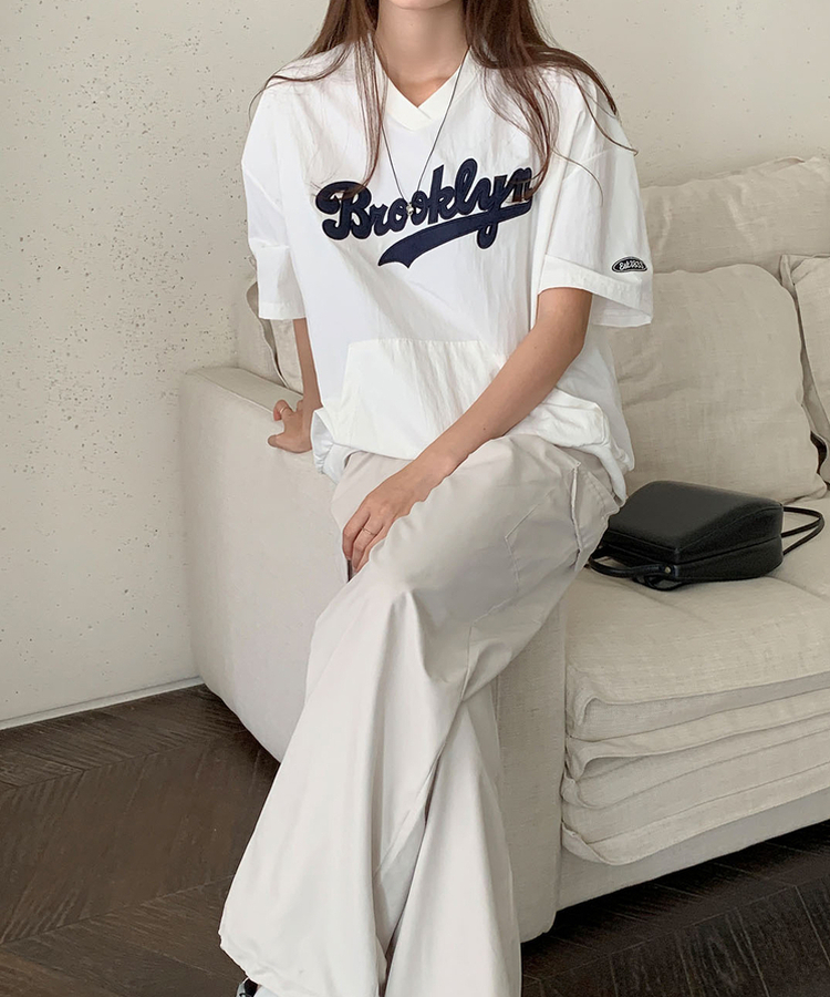 ブルックレタリング半袖Tシャツ WHITE
