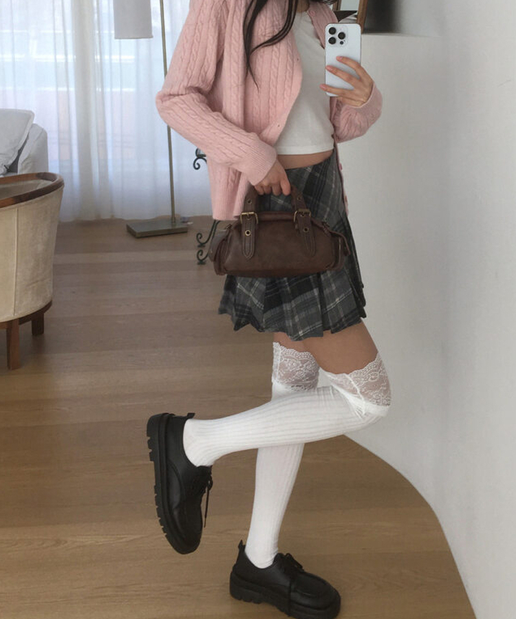 レースニーソックス WHITE