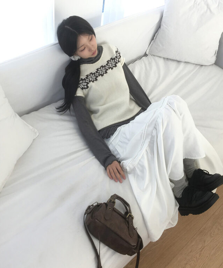 レースニーソックス GREY